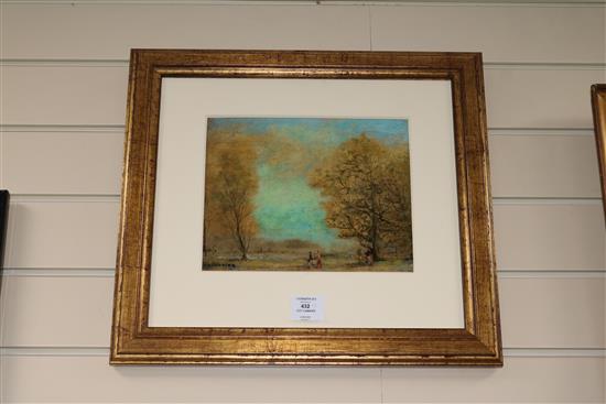 Guy Cambier, oil on board, Parkland, signed 20 x 26cm.